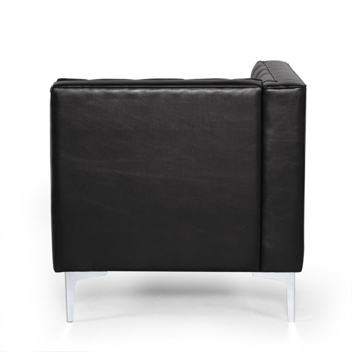 Orren Ellis Hovanes Tufted Faux Leather LeftArm Chaise Lounge